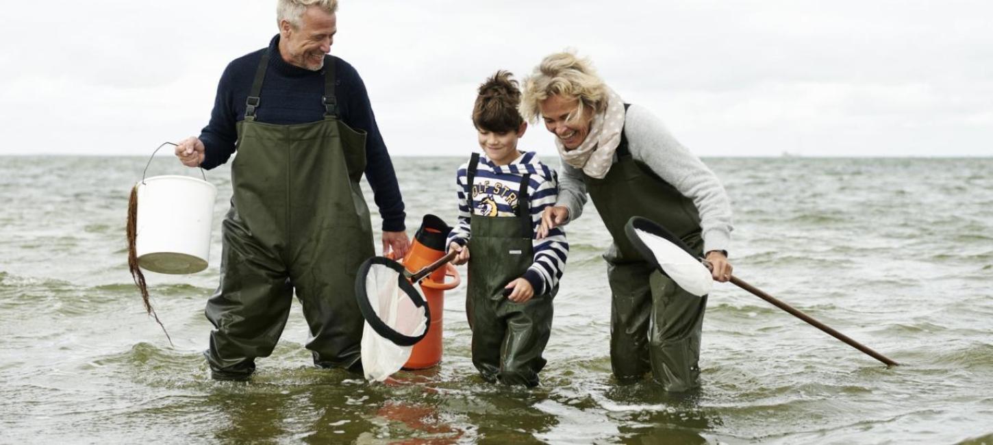 Familie ved Vesterhavet