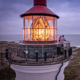 Couple visiting Lyngvig Lighthouse